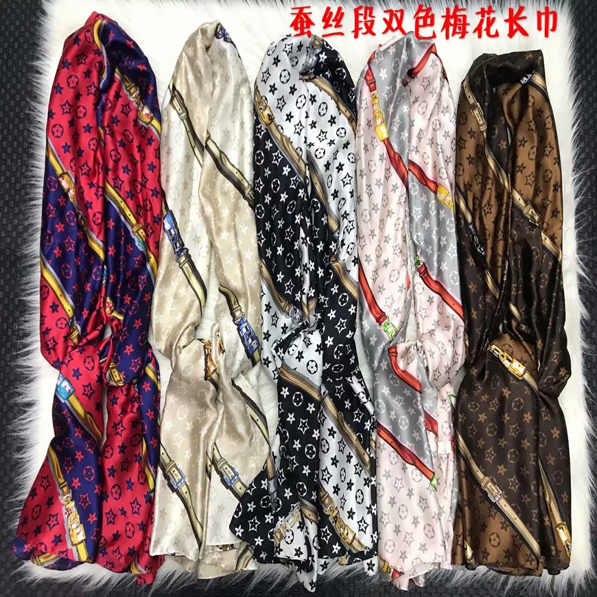 
Perfect Design Printed Logo Digital Twill Women Ladies Scarves Head Wrap Square Satin Muslim Headscarf Silk Scarf 