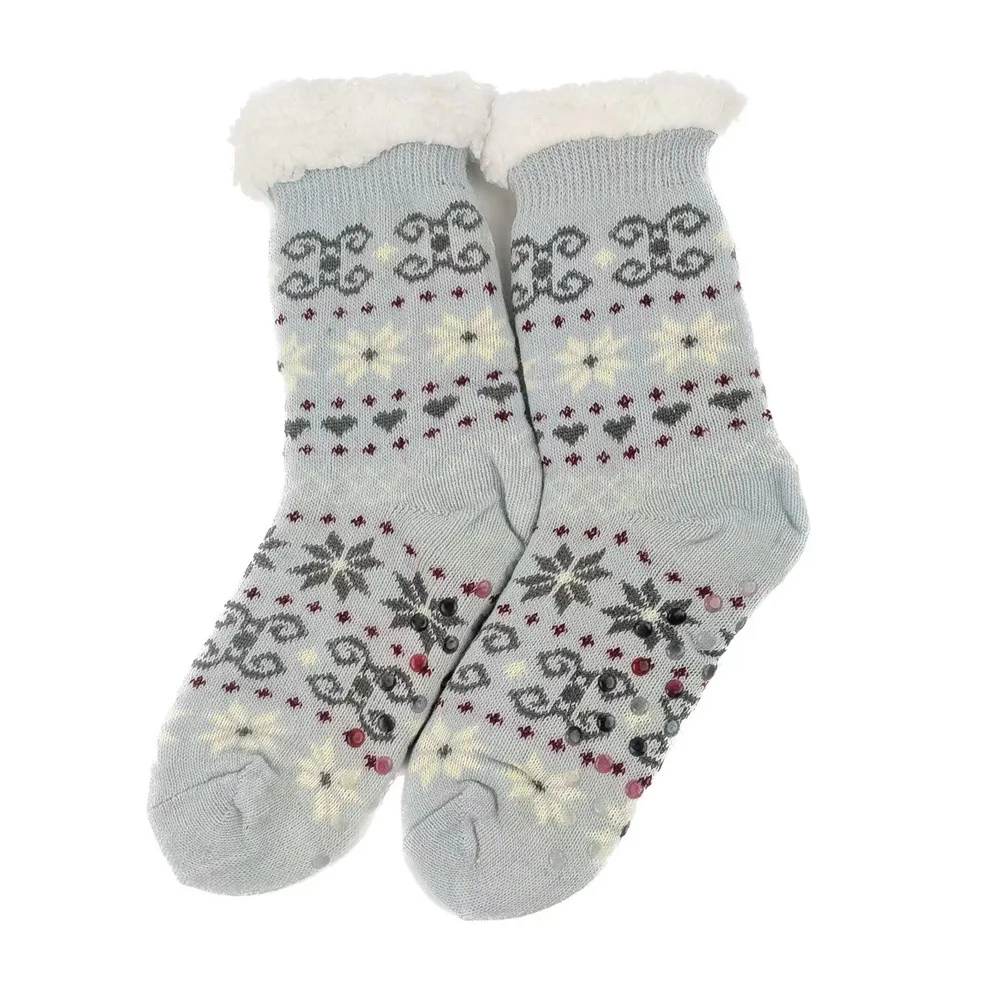 Wholesale Women Floor Anti Slip Keep Warm Winter Wool Fuzzy Slipper Acrylic Cozy Sherpa Indoor Sock