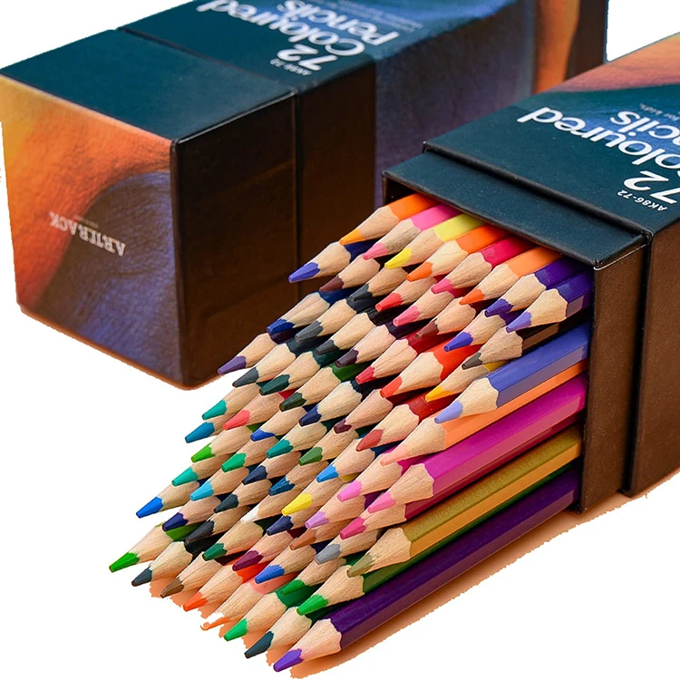 Manufacturers High Quality rainbow Graded Hexagonal Colour Pencils Set Wooden Colored Professional Drawing for Artist