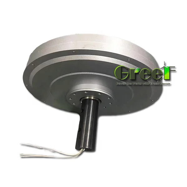 5000W 5KW 100RPM Low RPM Low Torque Low Weight Coreless Permanent Magnet Wind Generator, axial flux coreless generator
