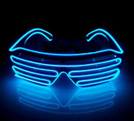 2023Light up Christmas Custom LOGO LED Shutter Glasses Party Supplies LED Flashing EL Glasses