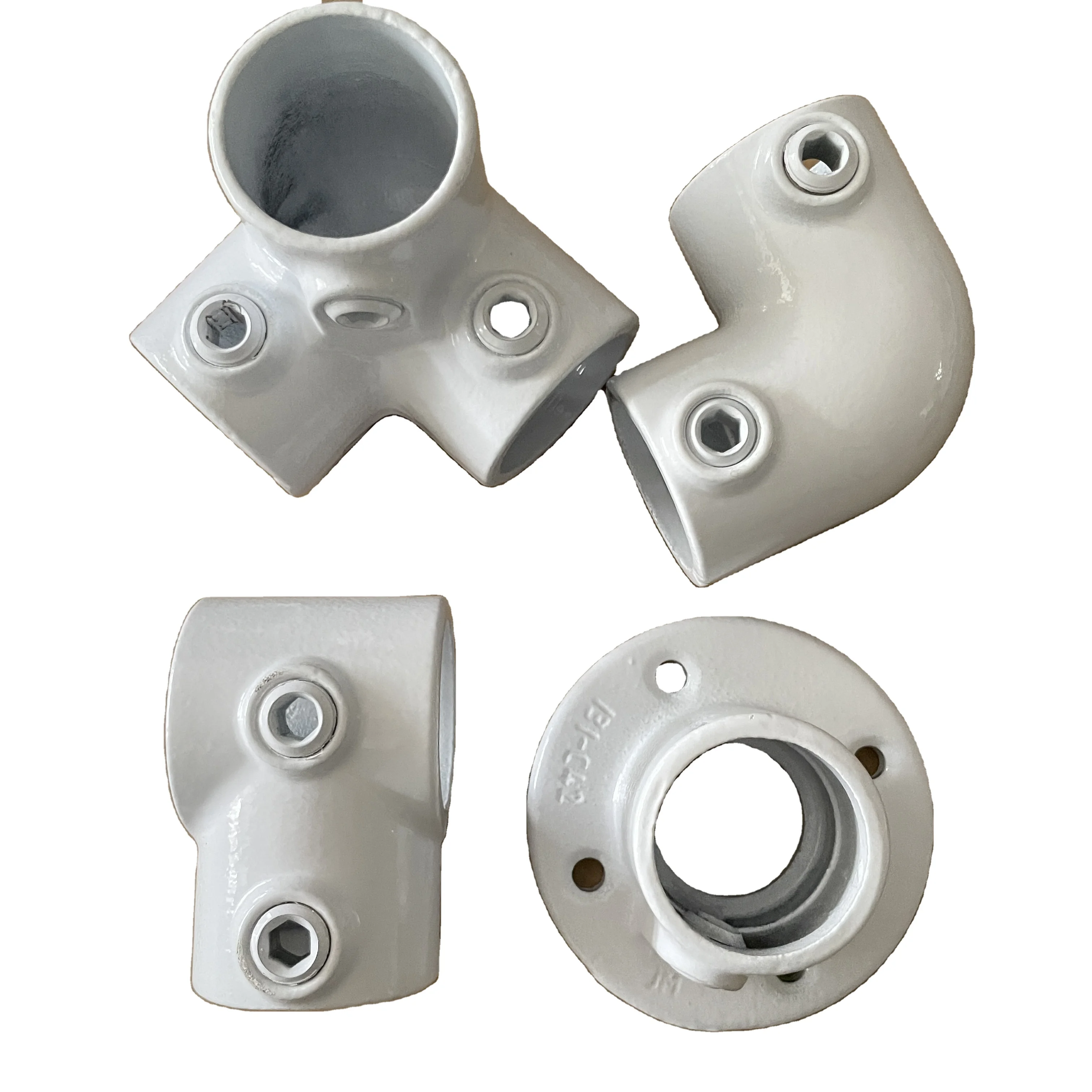 Manufacturer High Quality Galvanized Key Pipe Clamps Fitting White base flange