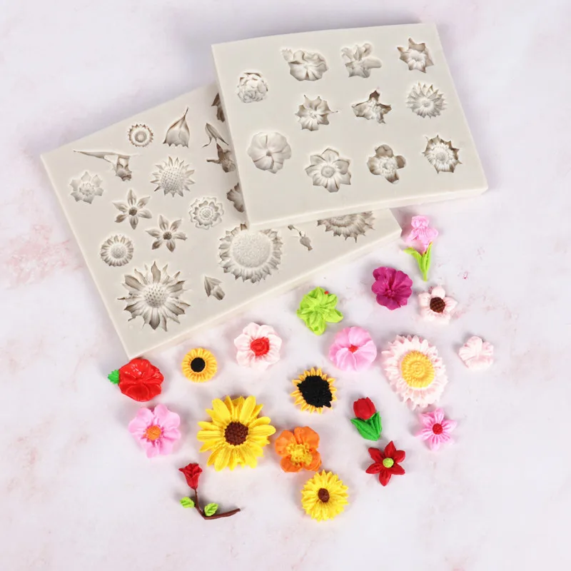Sunflower Rose Flower Silicone Mold Cake DIY Decoration Chocolate Candy Craft Polymer Clay Tool Resin Molds for Jewelry