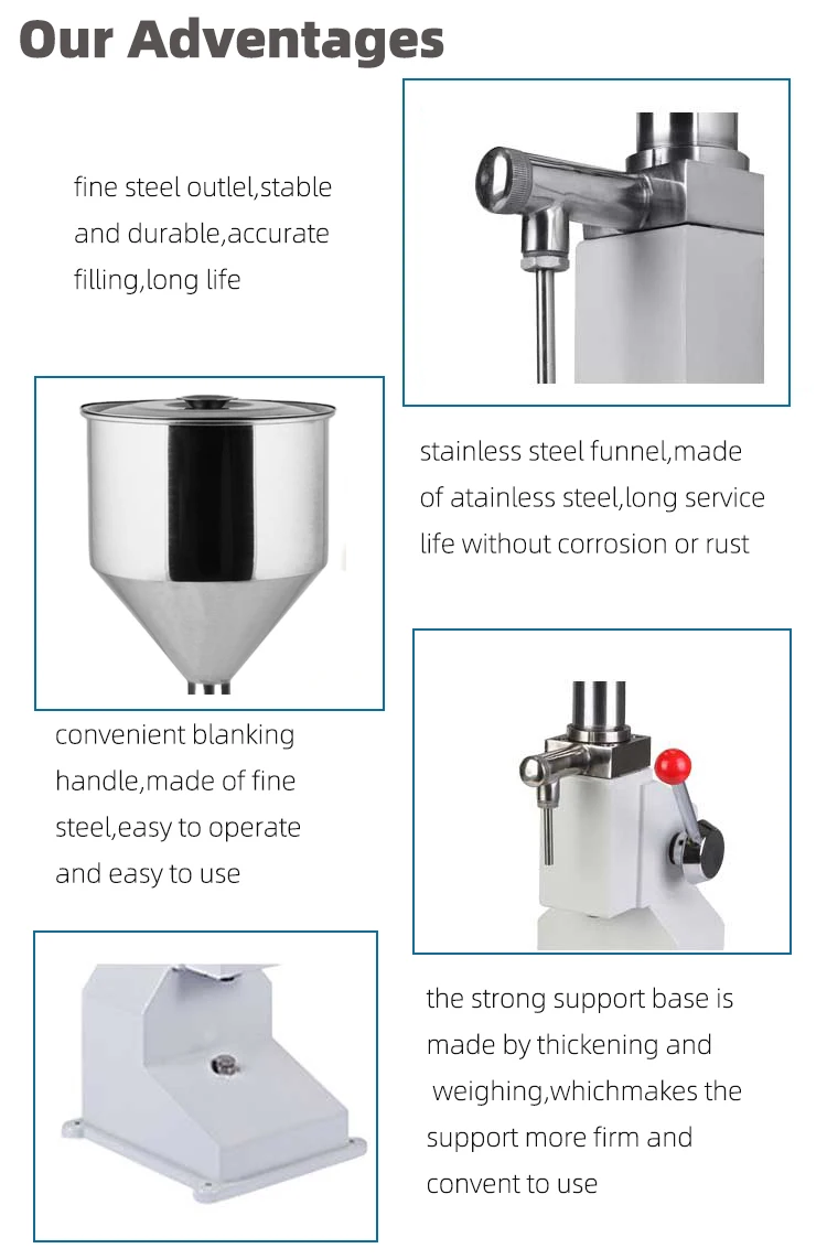 Manual Small Perfume Shampoo Sauce Beverage Honey Juice Water Liquid Paste Glass Can Bottling Filling Machine