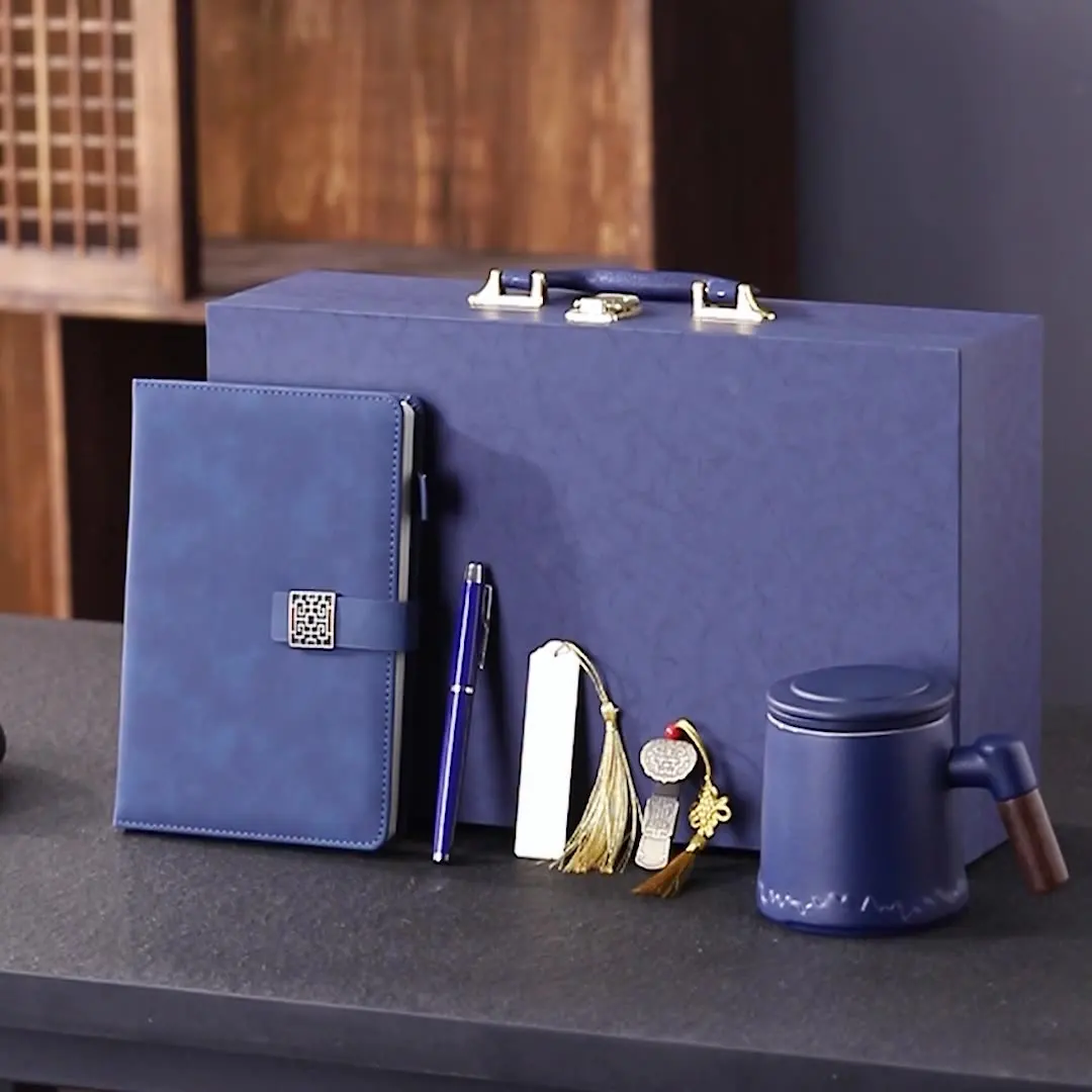 Souvenir Items Business Corporate Anniversary Gifts Giveaways with Logo Stationery Ceramic Mugs Gift Sets