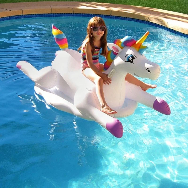 Huge Unicorn Pool Floats Factory Custom Inflatable Swimming Pool Ride On Toys For Children