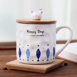 japanese unique cartoon cups creative kawaii cute nordic belly  cup cat mug ceramic pattern