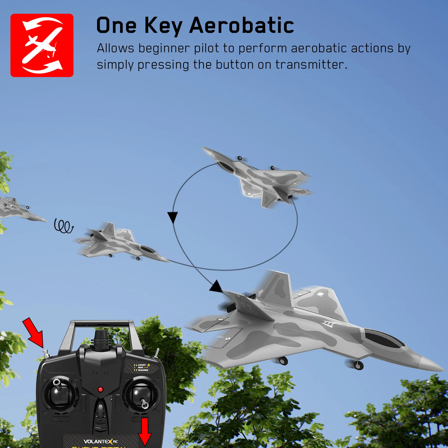 RC Park Flyer F22 Easy to Fly Beginner Radio Control Plane with Gyro Stabilizer