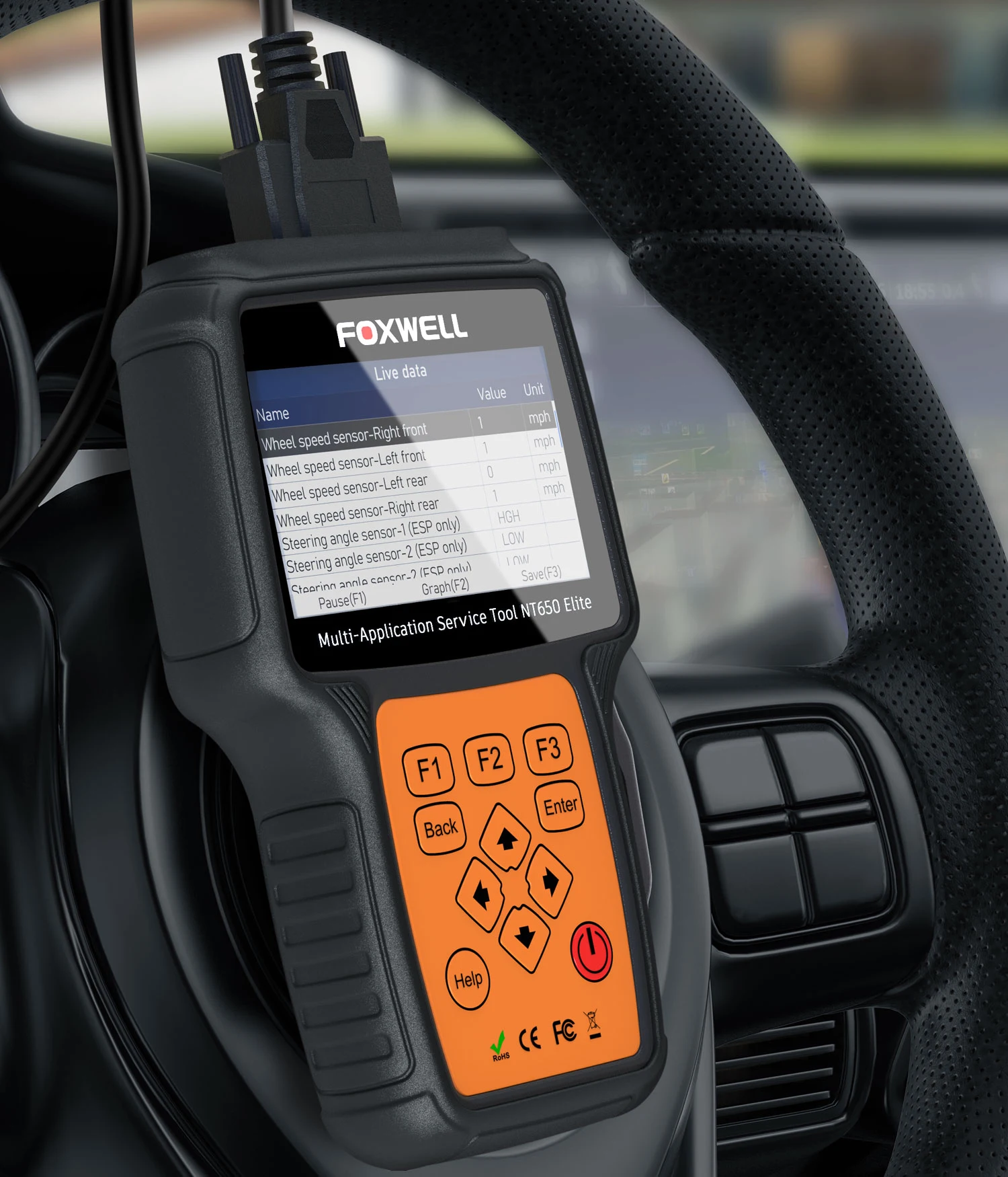 Foxwell NT650 Elite All Makes Service Tool All System Diagnostic Scanner with 25 Special Functions Updated Version of NT650