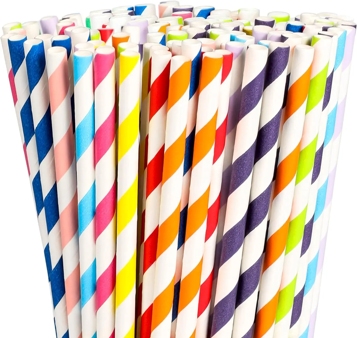Biodegradable Colorful Paper Straws Decorative Disposable Drinking Straws for Coffee Juice Tea