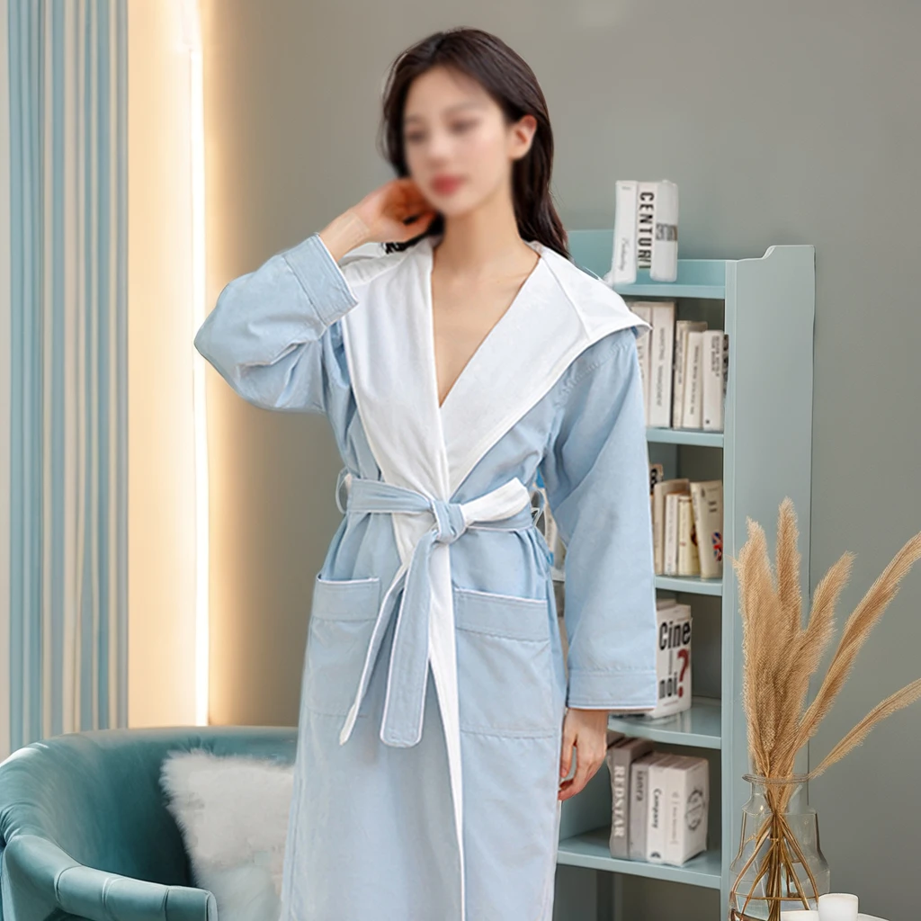 Unisex Spa Luxury Bathrobes Winter Warm Robes Custom Logo Embroidered Cottons Terry Fabric Quick Dry Plus Size Robe