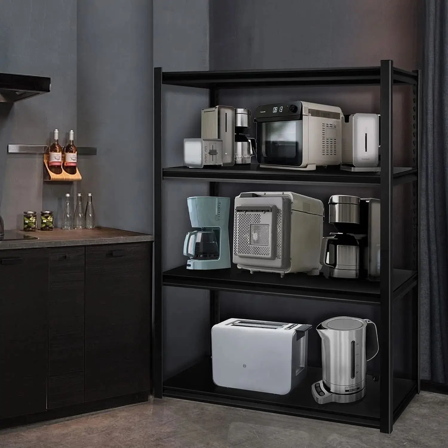 Steel Adjustable Shelves Unit Metal Boltless Rivet Storage Racking Shelf For Kitchen