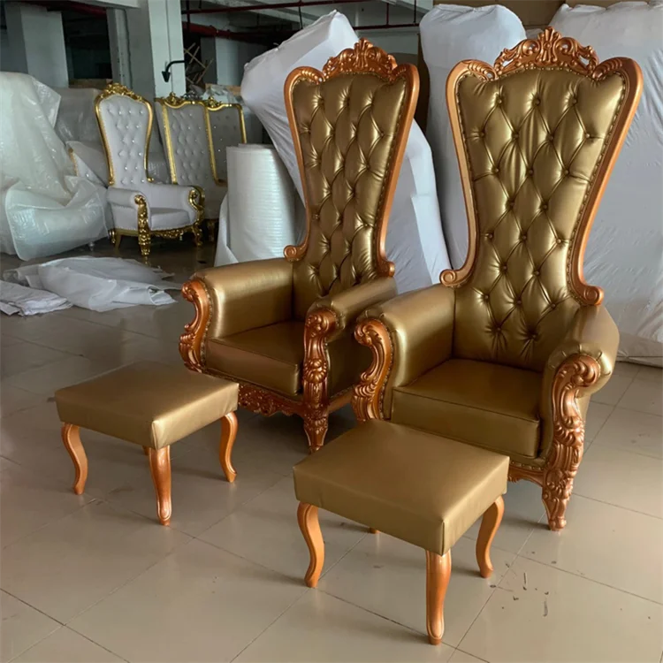 king and queen high back cheaper pink king sliver throne chairs high back royal luxury wedding chair for groom and bride