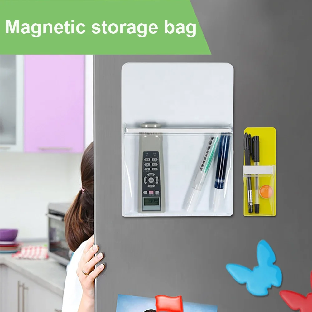 12x16.5cm Magnetic Pocket Organizer for Refrigerator Pens Markers Magnetic Locker Fridge Magnet
