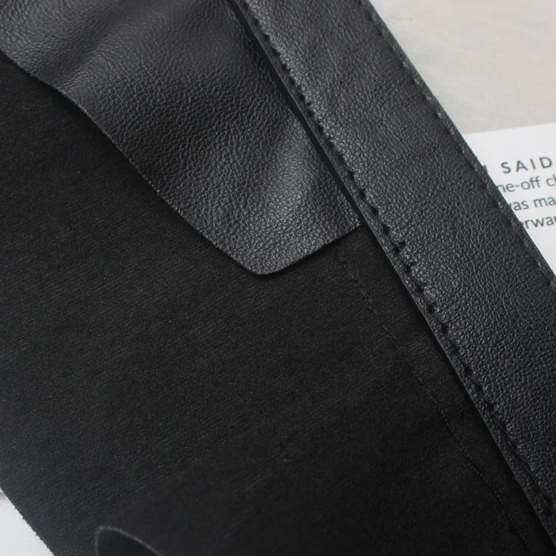 Hong Kong Style Black Lotus Leaf Lace PU Leather Double Shoulder Wide Party Suspenders Belts Female and Male