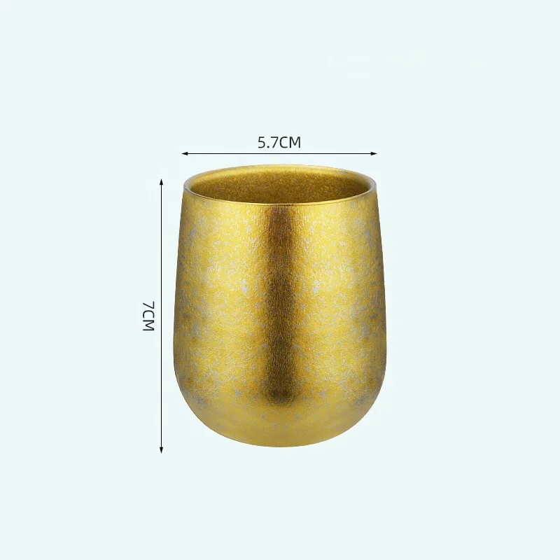 Customize high-quality 120ml Insulated Titanium bottle titanium coffee tea cup double wall titanium tumbler with logo