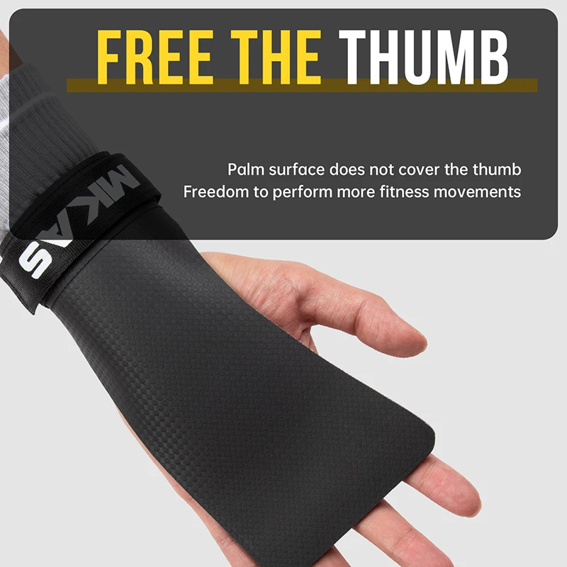 MKAS Hypalon Adjuebal Glossy Rubber Grip Weight Lifting Training Protect Palm Hand Lifting Grip Gloves Gymnastics Grips