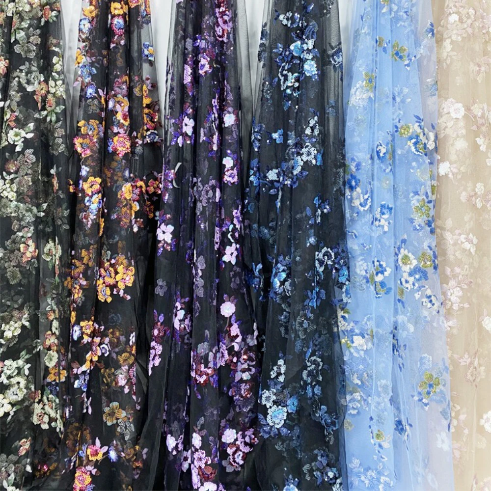 Unique style african embroider designs wax prints 3d embroidery fabric lace fabric