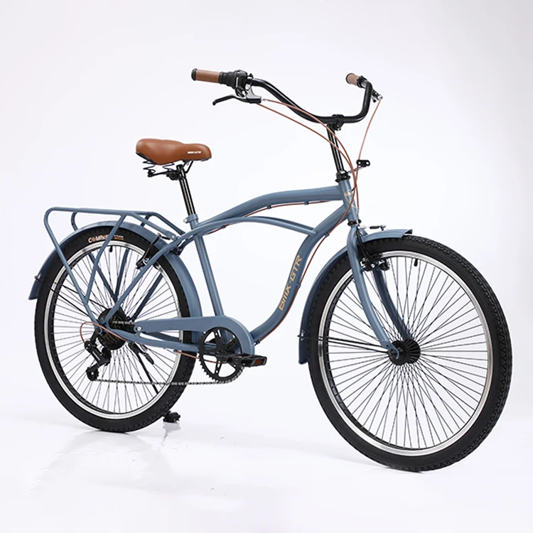 Factory promotion price hot sale 26 inch grey color famous brand spare parts 7 speed beach cruiser bikes for sale