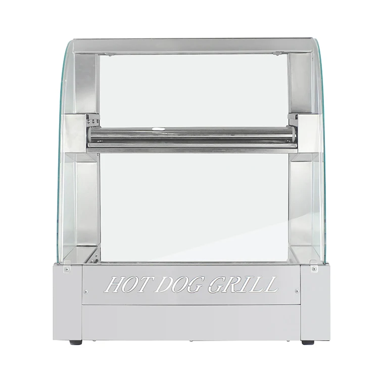 Double Layer 14 Rollers 39 Hotdogs Sausage Grill Commercial Electric Hot Dog Grill With Glass Sneeze