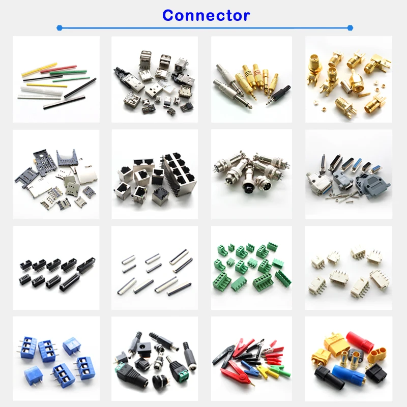 Supply Chip, Integrated circuit, Diode/Transistor, Capacitor, Resistance, Inductor, Crystal oscillator, Connector, Switch, LED