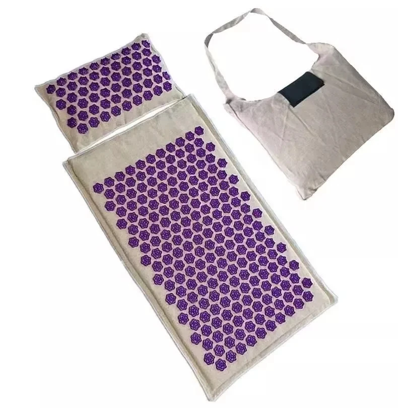 High Quality Yoga Mat for pain Relief Body Set Lotus Acupuncture Mat Flax Coconut Palm Massage Yoga Mat