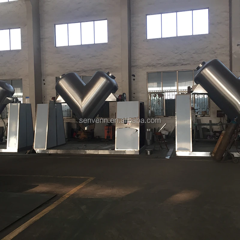 SenVen Food industry small dry powder mixer V shape flour animal feed mixers for sale