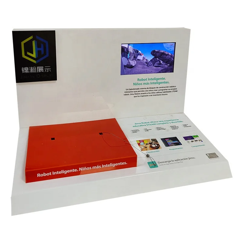 Acrylic Model Display Stand with LCD Video Screen Metal Plastic Wood Material for Retail Shop Promotion