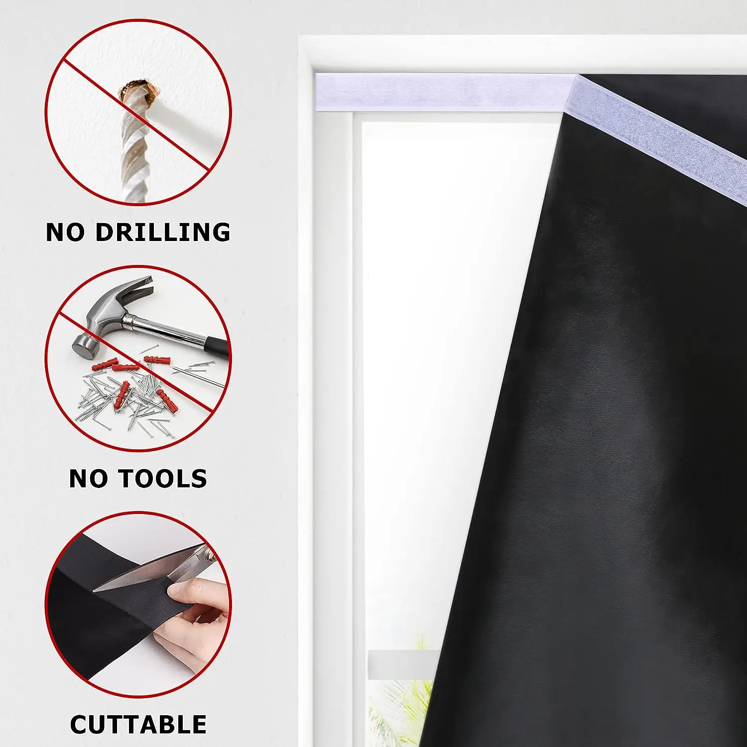 No tool no drill Persianas cortador  full  Blackout fabric roller shades portable  shades black out curtain Blinds for window