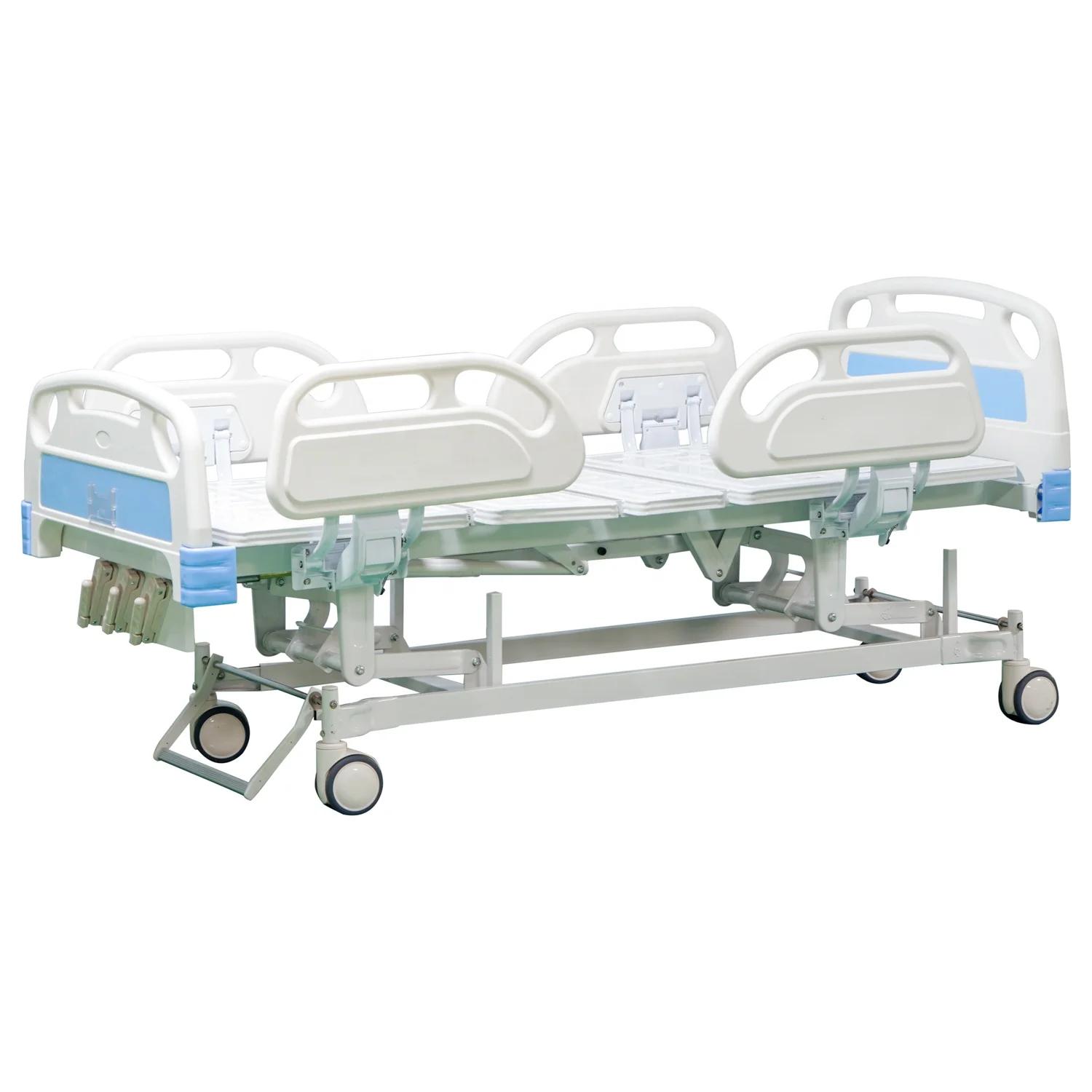 3-Crank Manual Hospital Bed Metal and ABS Material for Patient Care