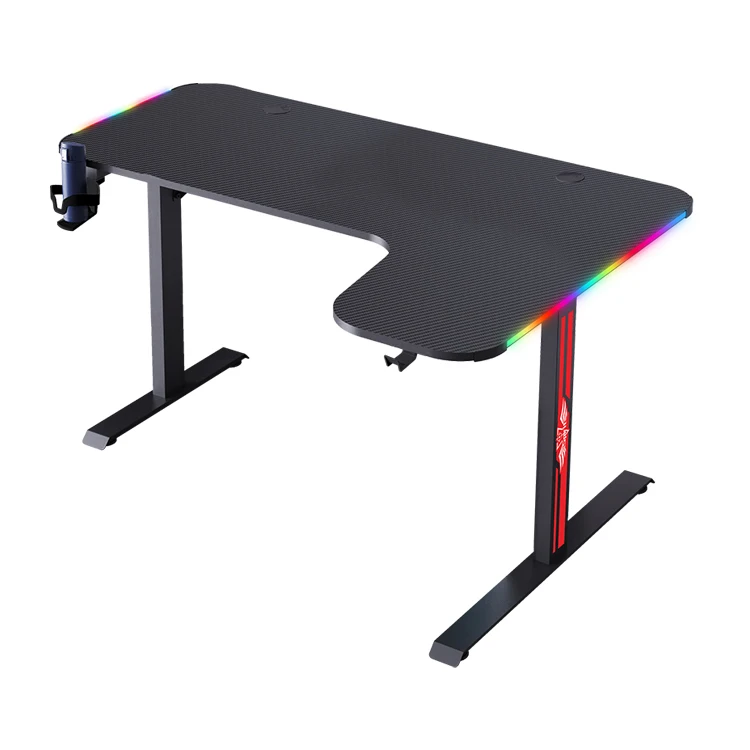 Modern gaming computer desk l shape for pc picture black corner gaming desk manufacturer adjustable led rgb gaming table
