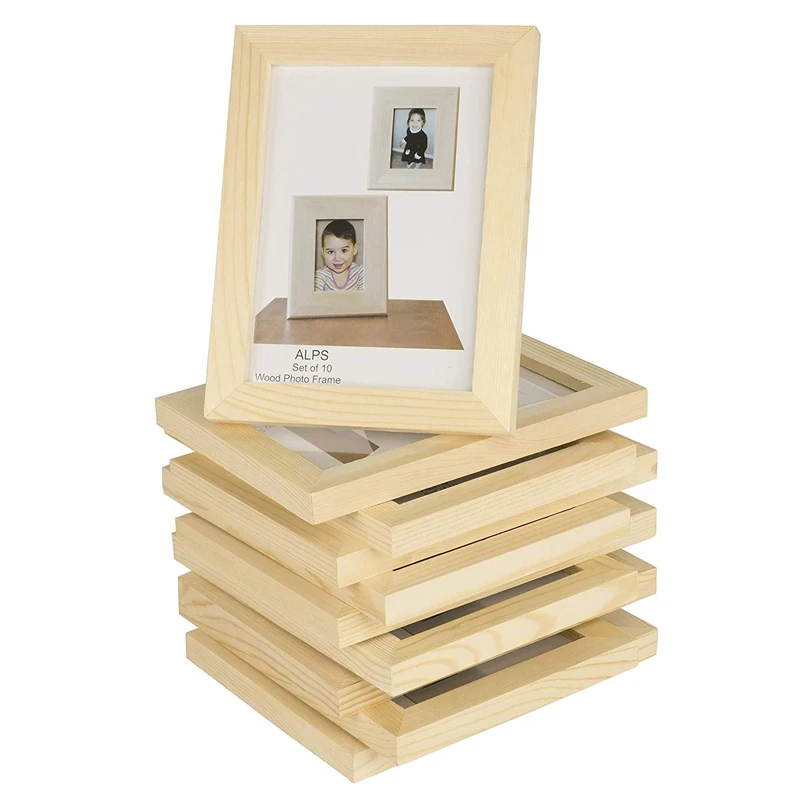 DIY Home Decor Solid Wood Photo Frame Square Picture Frame for Wall Hanging Wall Mount Tabletop Display Ornaments