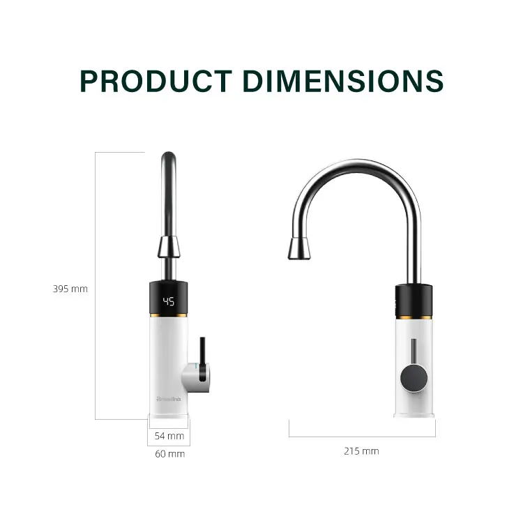 Мгновенный Электрический водонагреватель Briwellna 220 В, кран с цифровым дисплеем, кухонный кран, Мгновенный водонагреватель, кран с лебедем и гейзером