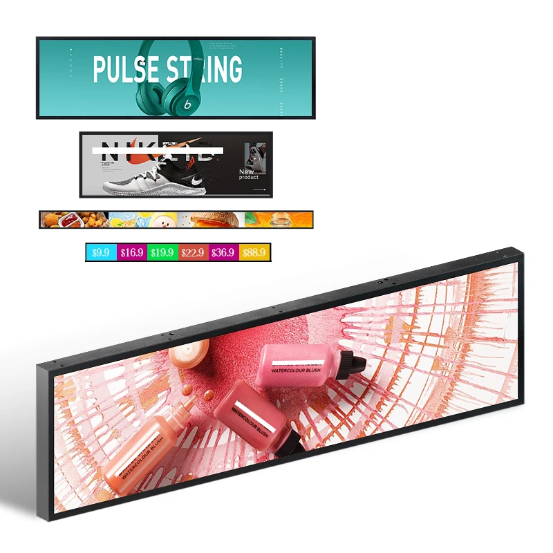 Supermarket price tag shelves screen smart display 23.1 25.5 35 36inch ultra wide stretched lcd screen bar display