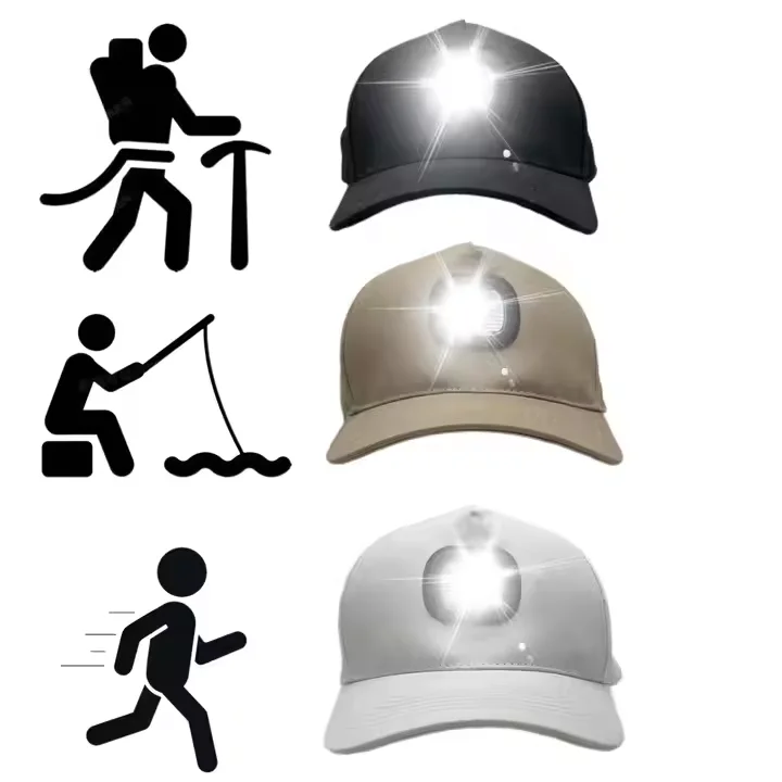 LED Baseball Cap with Lights Flashlight Headlamp Unisex LED Lighted Hats for Adults Fishing Cycling Jogging Camping