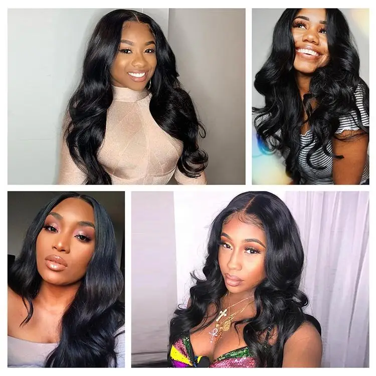 13x4 Body Wave Closure Wig, Transparent Natural Virgin Human Hair 360 Full Lace Wigs, Brazilian Lace Frontal Wigs For Women