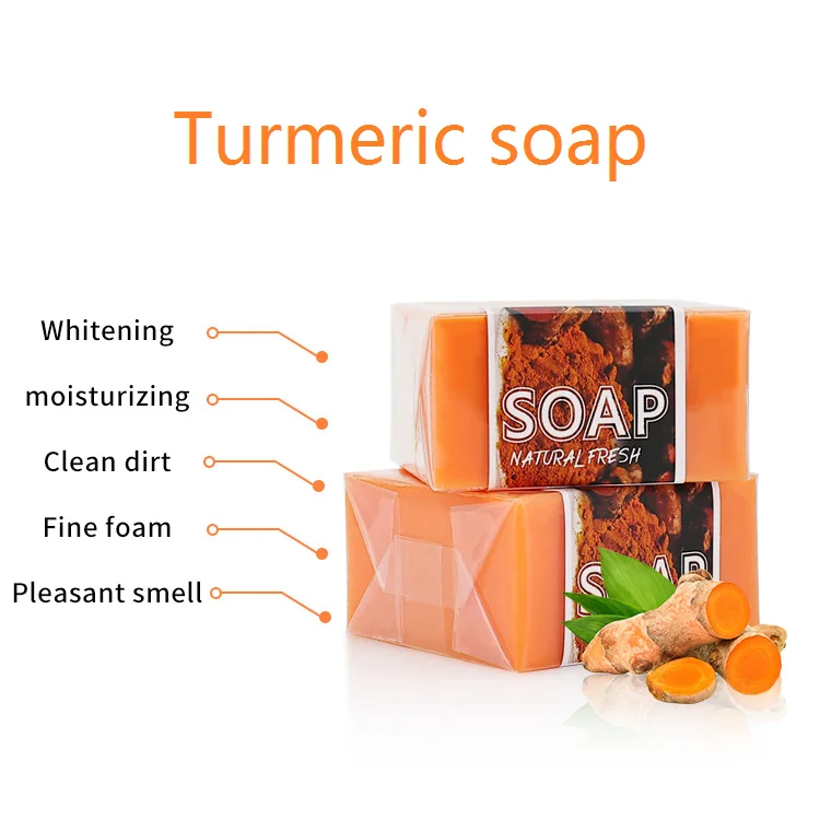 High Quality Organic Soap Private Label Honey  Turmeric Soap Goat Milk Whitening Handmade Soap Bar