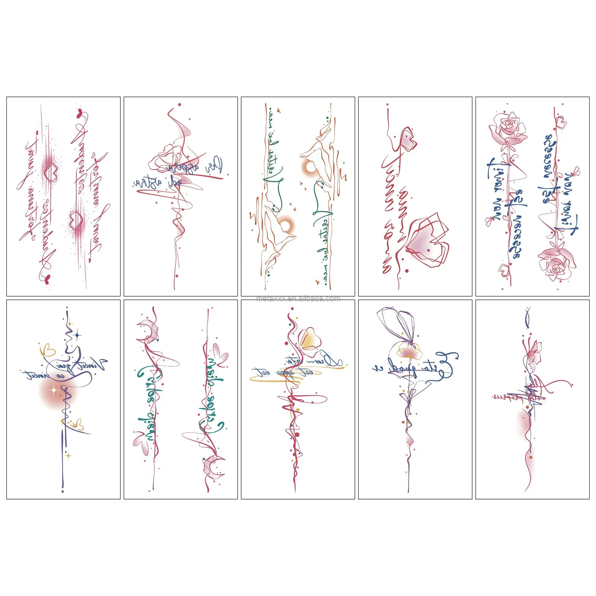 Wholesale Stock  Oceanic Temporary Tattoos Whales, shells seaweed Tattoo Waterproof And Sweatproof Little Clear Series for Kids