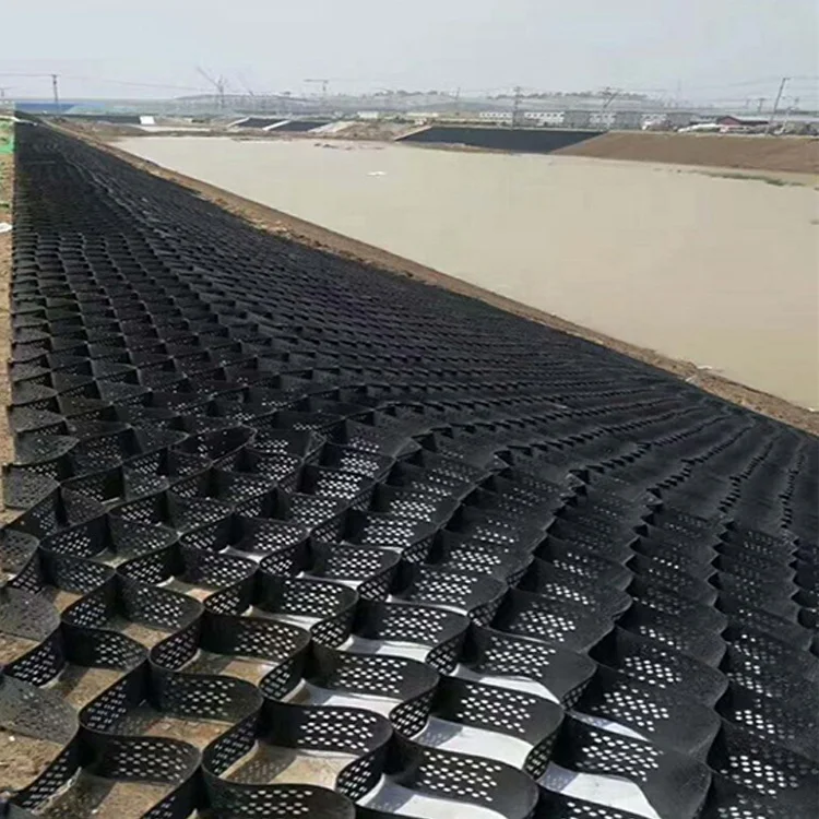 200-445 hdpe geocell astm smooth perforated geo cell for strengthen the surface of the soil in landfill geocell driveway