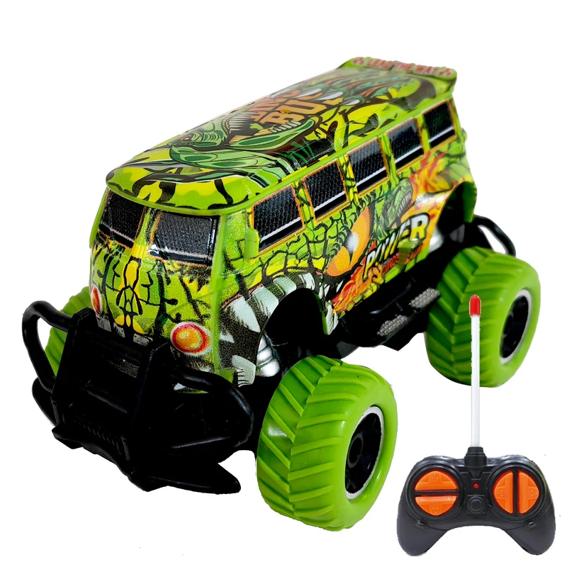 Remote control four channel simulation 1:43 dinosaur car rc city toy bus