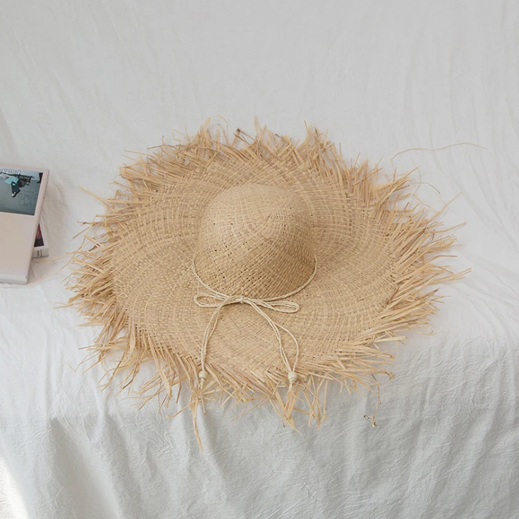 
Natural Grasses Fashion 2021 Summer Hat Women Straw Beach Visor Protection Sun Hats Wide Brim Sun hat Chapeau Femme 