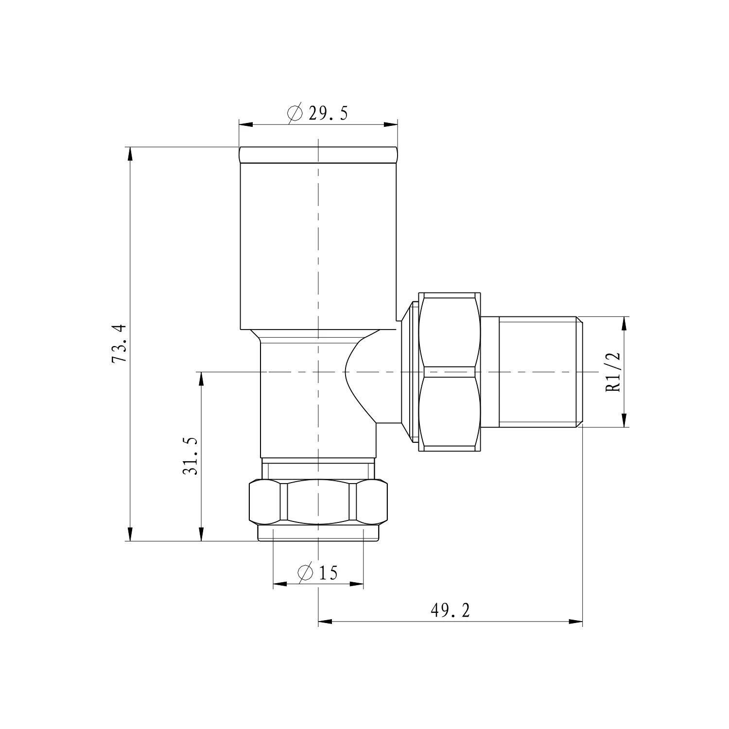 IVANCI Angled Water Heating Brass Radiator Valve Black Nickel Valve Manural Valves