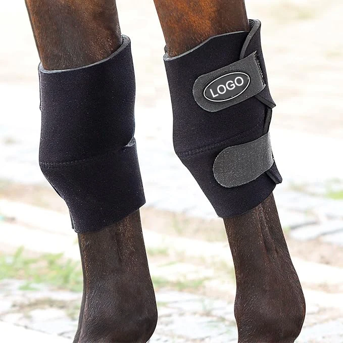 Customized logo leg protection wrap extreme riding racing front rear boots for horse