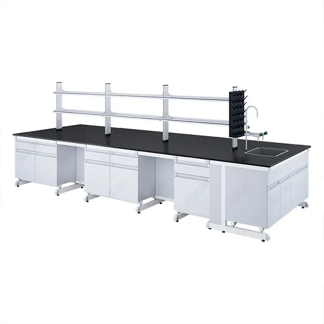 Manufacturer Laboratory Furniture Steel Work Table Lab Bench With Epoxy Resin Worktop