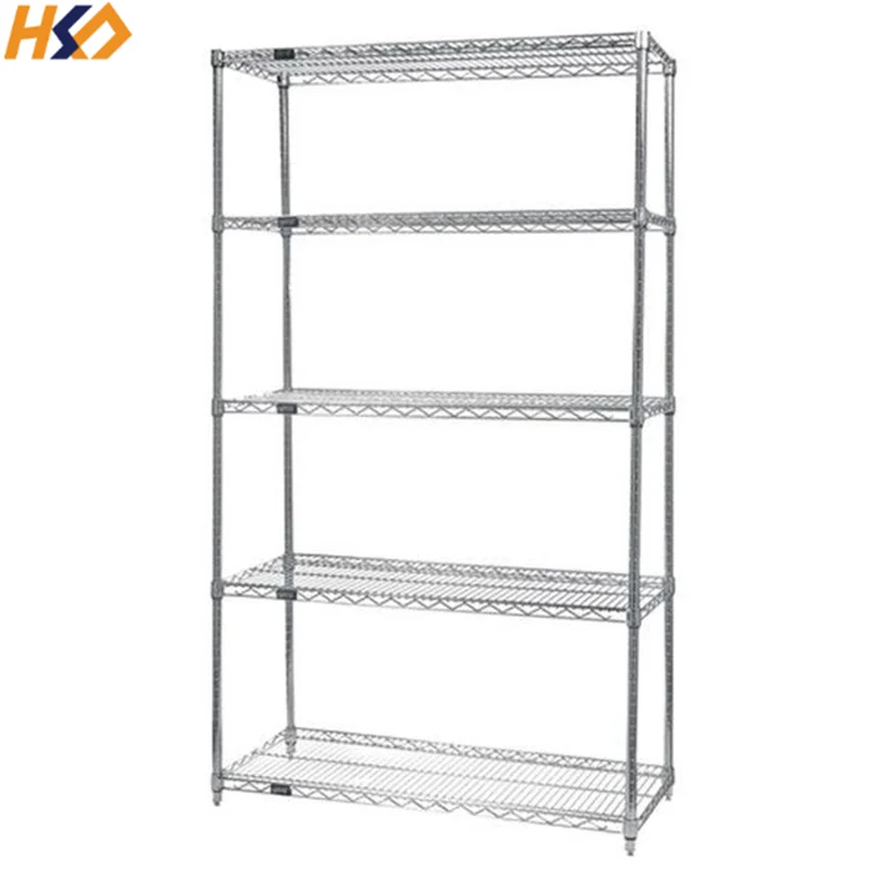 4 Tiers Light-Duty Supermarket Kitchen Retail Store Commodity Wire Metal Shelf