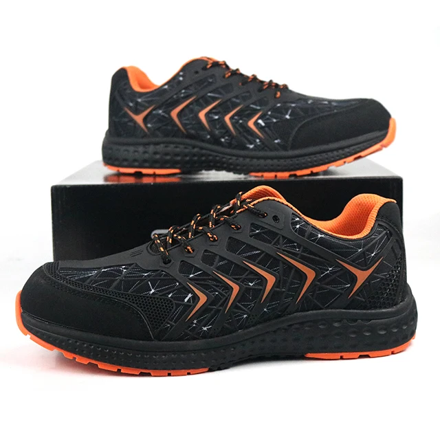 Hiking outdoor anti slippery  security guard security officer steel toe sports safety shoes for men sneakers safety shoes