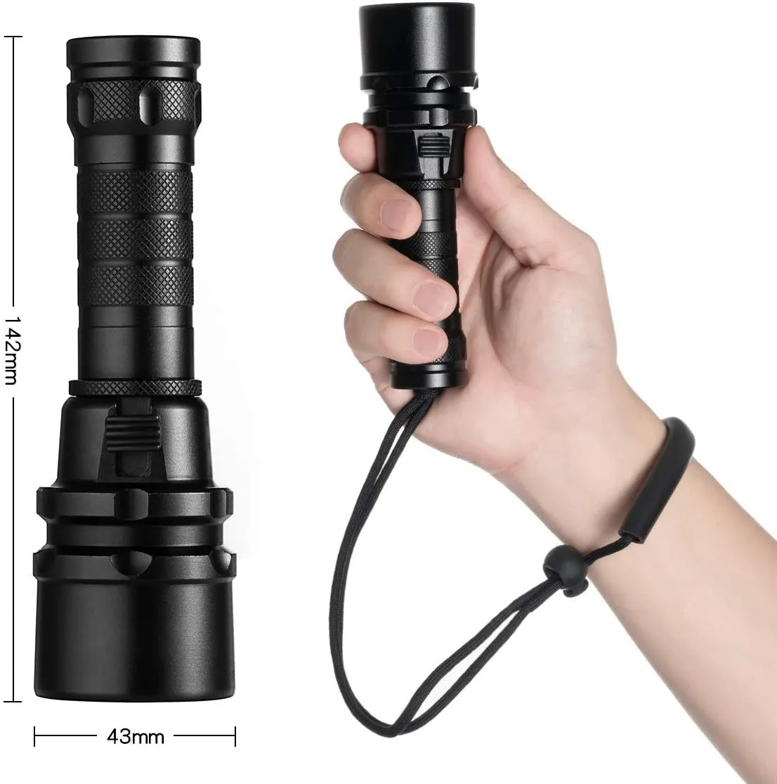 IPX-8 Scuba Dive Lights  diving flash light for Divers Under Water Sports with 18650 Battery