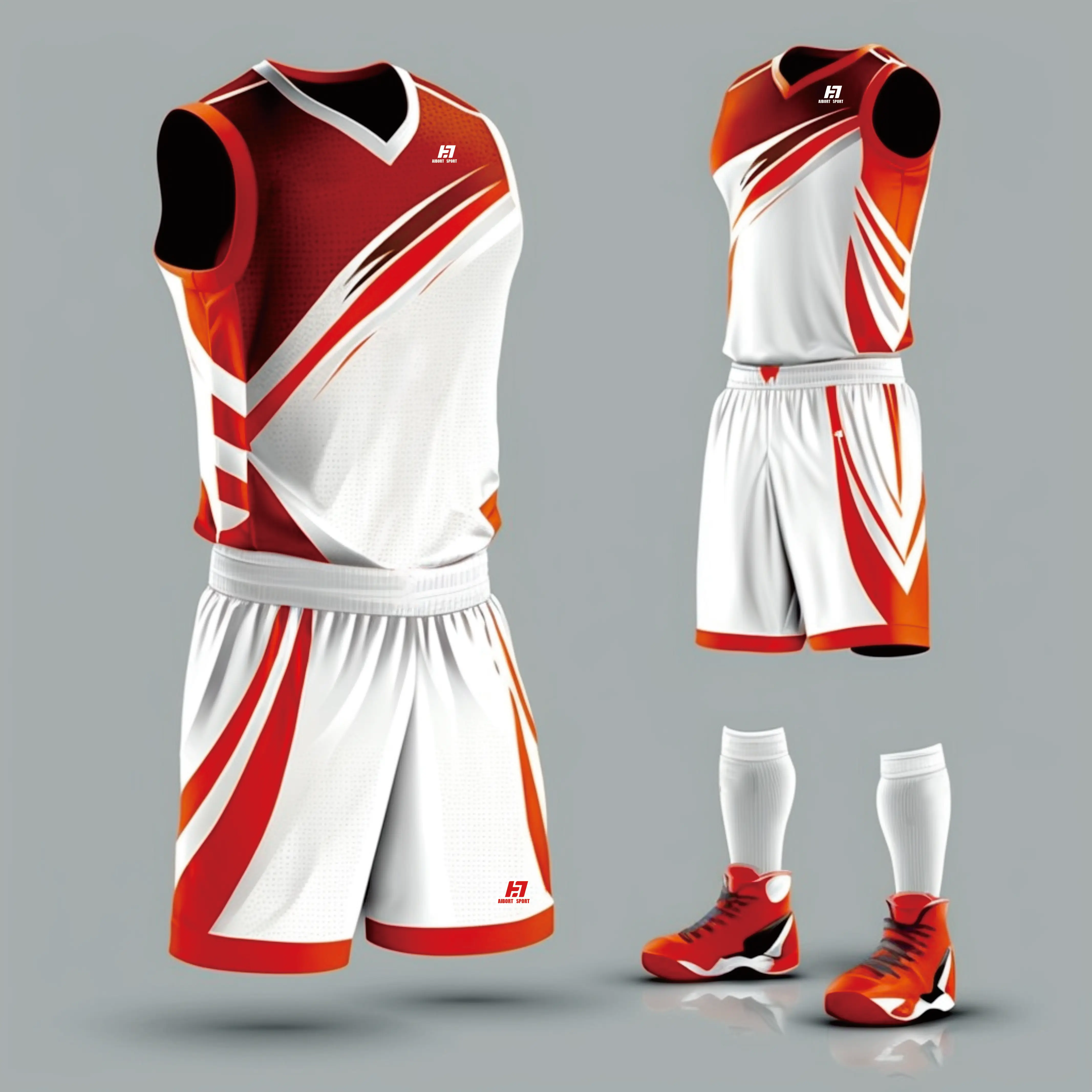 Aibort Wholesale Custom Sublimation Men Top Quality Reversible Training Plain School 2023 Best Basketball Wear Design For Team