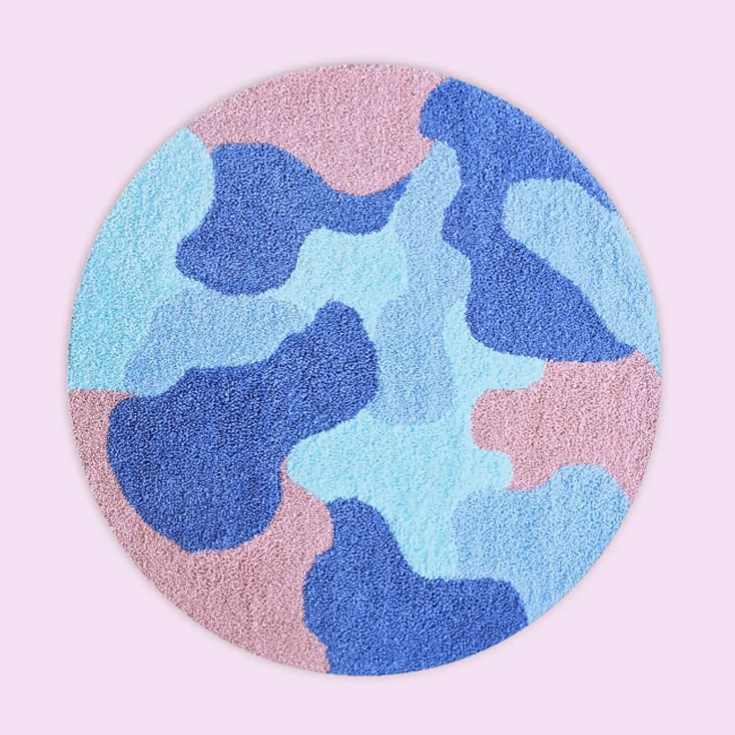 Tufted Microfiber Bath Mat for Bathroom Machine Washable Soft Absorbent Cute Round Bath Mat for Bathroom Sink
