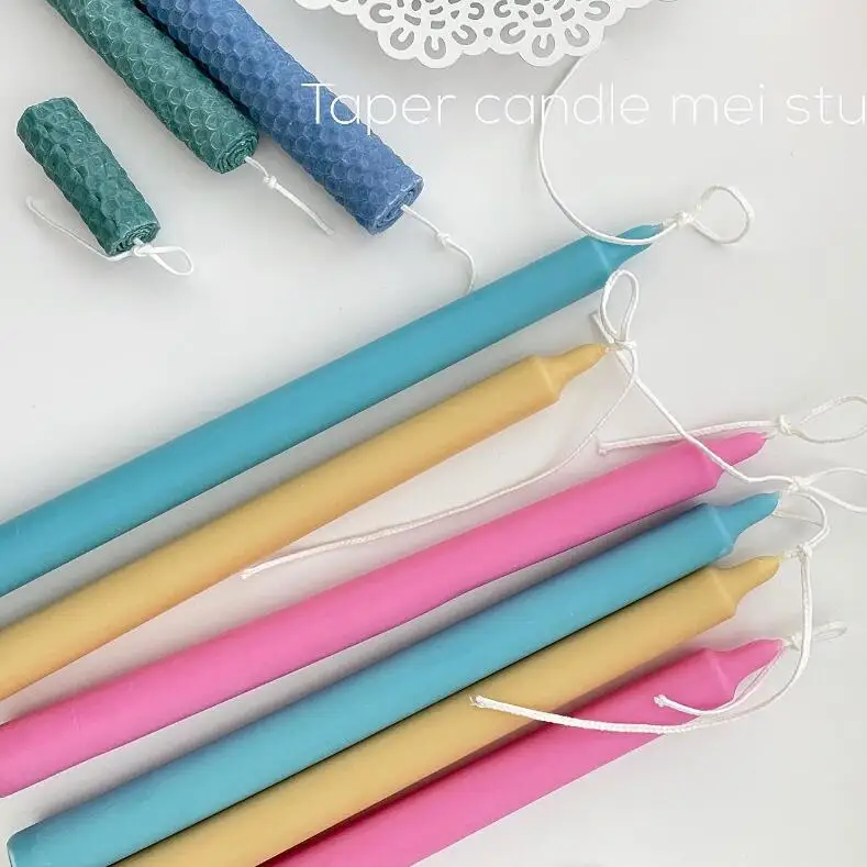 long burning wholesale colorful paraffin wax white pillar taper candles